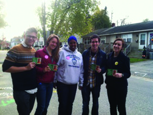 Members of the Bates Democrats with Zam Zam Mohamed of Lewiston.