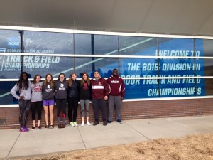 Members of Bates track and field in Iowa for the Division III Championships. (Al Fereshetian/Courtesy Photo)