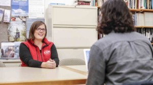 Emily Cain discusses some of the main issues in Maine. MAX HUANG/THE BATES STUDENT