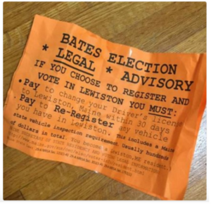 These fliers were dispersed around the Bates College campus early Sunday. (Photo Courtesy Christopher Petrella Twitter)