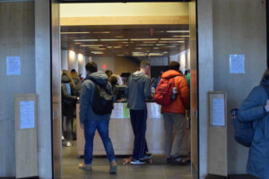 Commons is switching from 7.5 ounce cups to reusable 12 ounce mugs. JOHN NEUFELD/THE BATES STUDENT